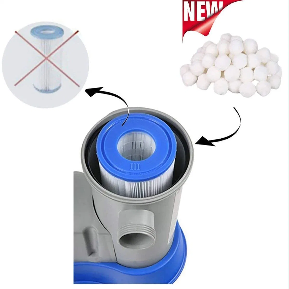 Pool Cartridge Filter System Filter Ball Fiber Media Ball for Water Treatment