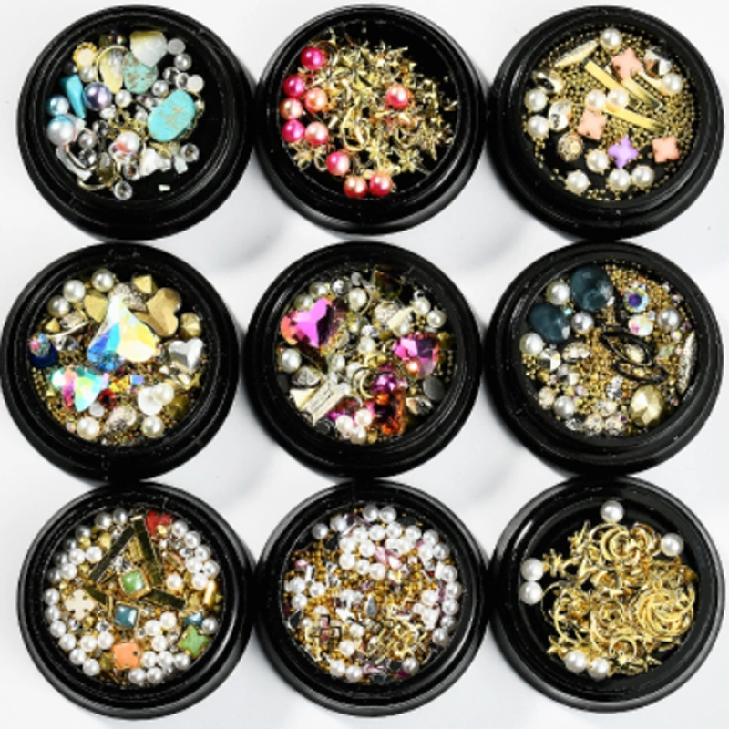 Nail Mixed Decoration Nail Paste Resin Nail Polish Decoration Rivet Drill DIY Set