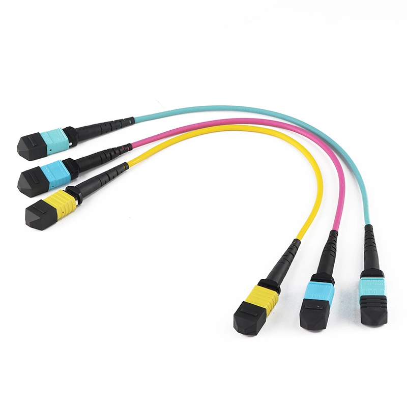 Om3/Om4 MPO Connector Patch Cord 12 Fiber MPO Trunk Cable 8/12/24f MTP MPO Cable