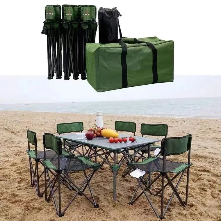 Aluminum Alloy Mountain Outdoor Folding Table Portable Camping Picnic Dining Table with Chair