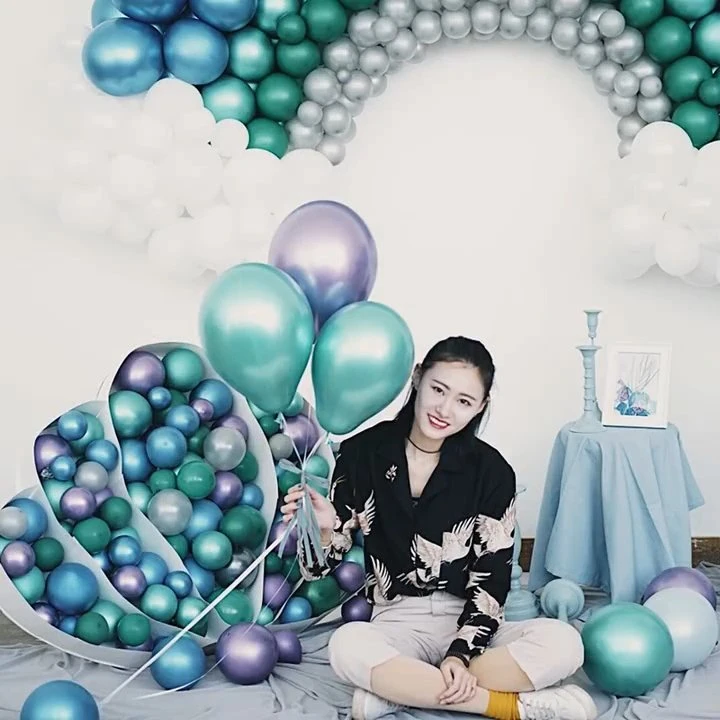 Balloons Wholesale 10inch Glossy Metal Pearl Latex Balloons Thick Chrome Metallic Colors Helium Air Balls Globos