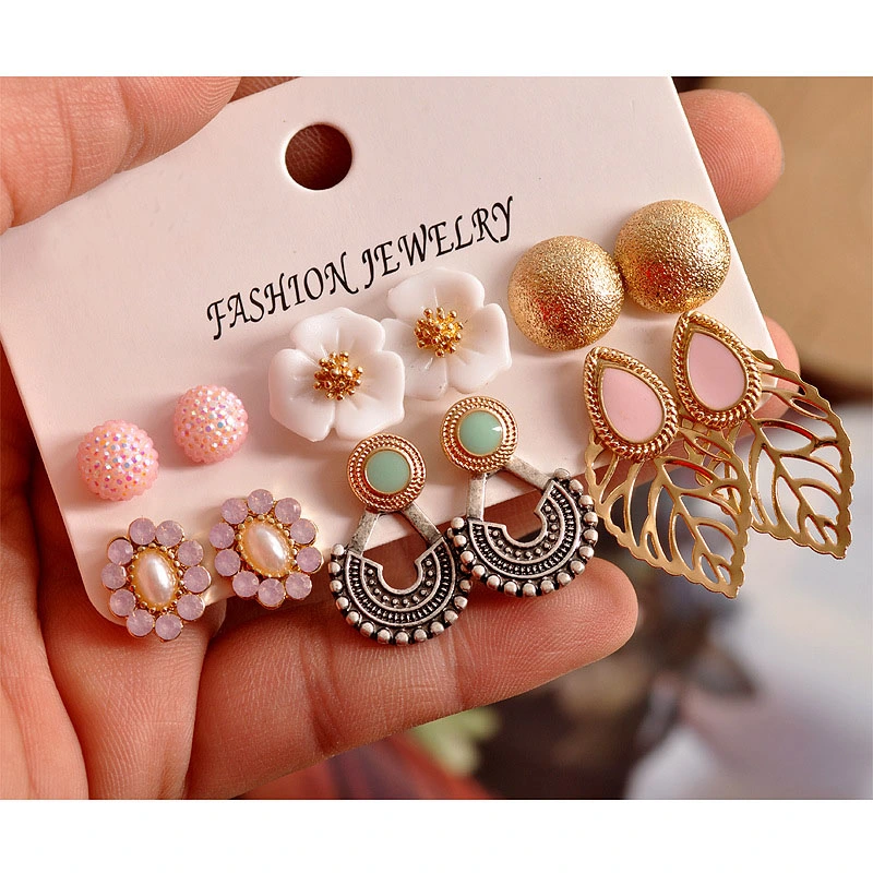 2021 New Style Beautiful Mix-and-Match 6 Pairs /Set Earrings Jewelry Christmas Gift