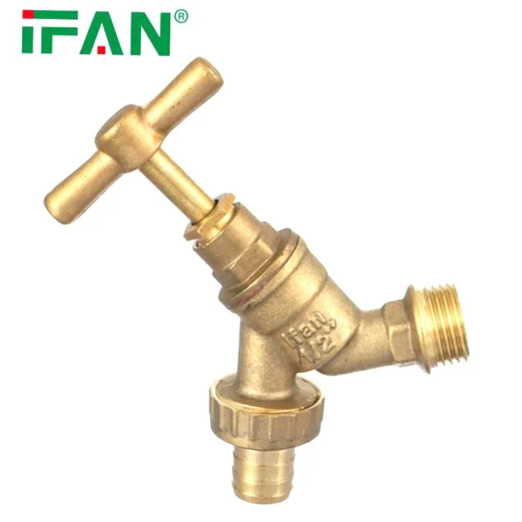 Ifan 1/2-3/4" Szie Customized Brass Bibcock Yellow Wholesale/Supplier Brass Faucet