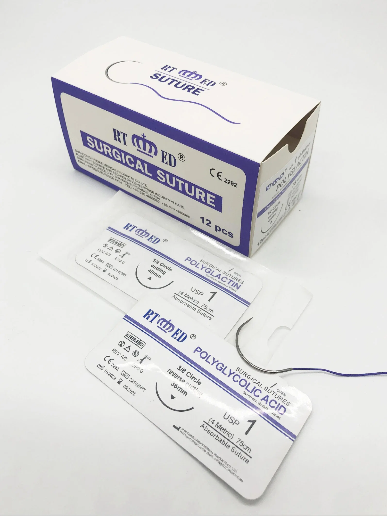 Medical Veterinary Suture Absorbable PGA Surgical Suture with Needle
