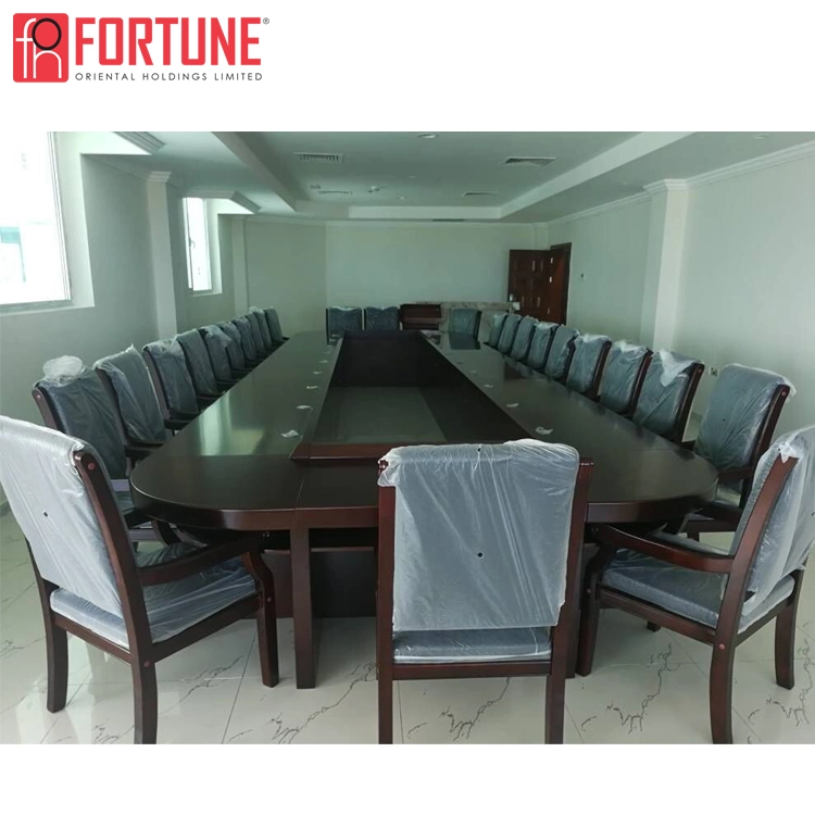 Modern Classic Solid Wood Veneered MDF Executive Meeting Room Table