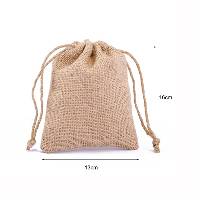 Wholesale/Supplier Eco Friendly Jute Sacks Drawstring Hemp Bag Burlap Gift Bags