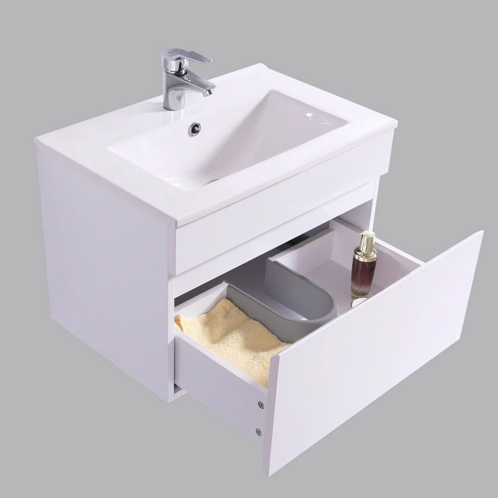 Meuble-lavabo 600 mm, meuble de rangement mural pour lavabo, armoire blanche Mobilier