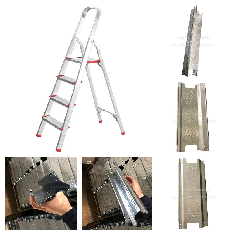 Aluminum Folding Household Ladder with Steel Platform and Plastic Parts