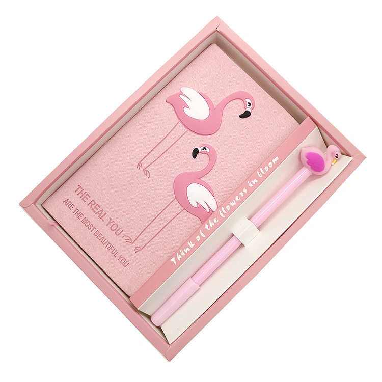 Pink Girls Heart Notebook Set Couple Flamingo Box Set