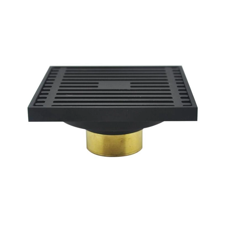 Modern Pure Matte Black SUS 304 Invisible Shower Floor Drain Tile Insert Square Drains