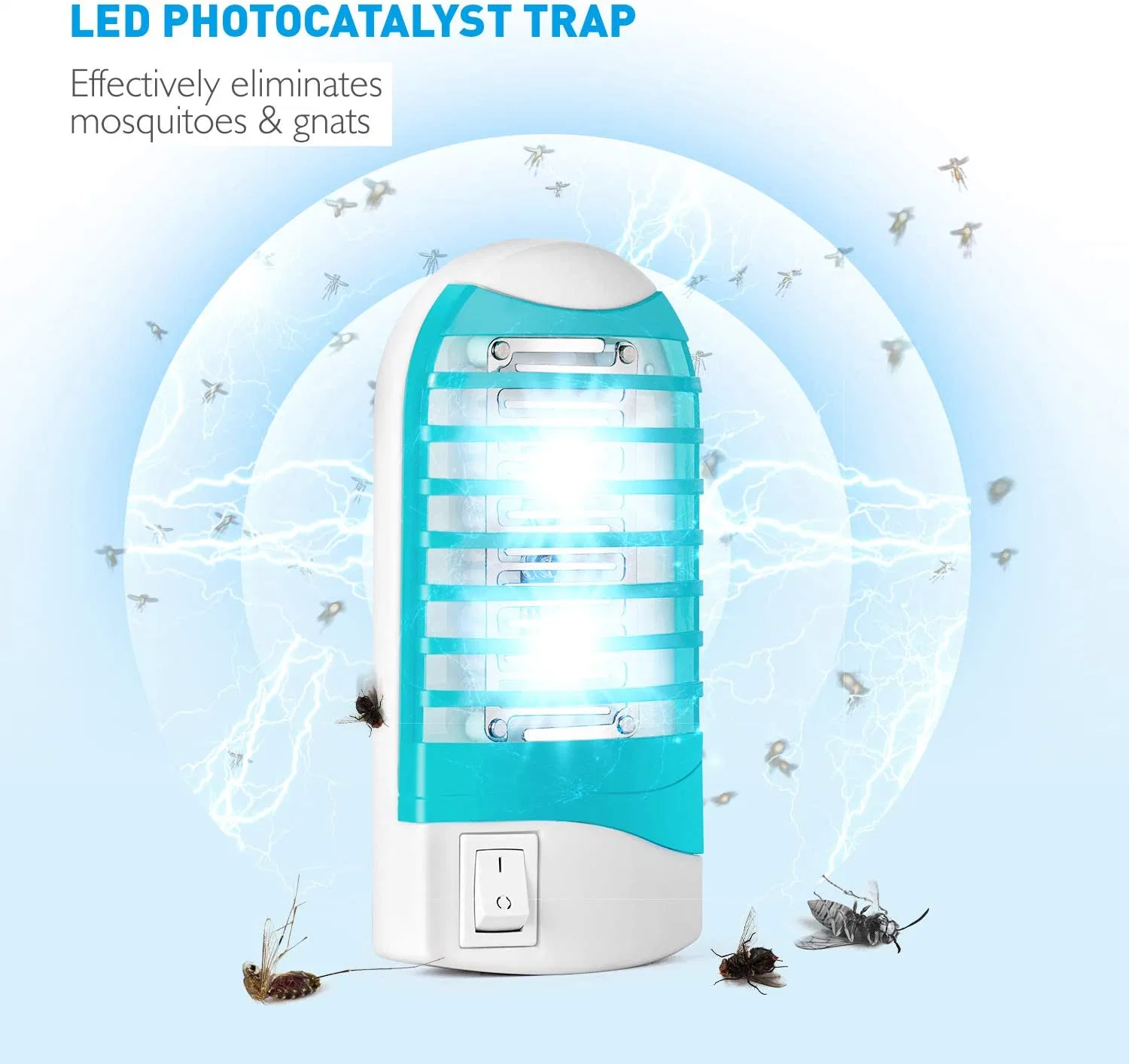 Bug Zapper Indoor Plug in Mosquito Killer Trap Zapper, Electric Gnat Fly Trap Zapper for House Indoor Bug Killer Light