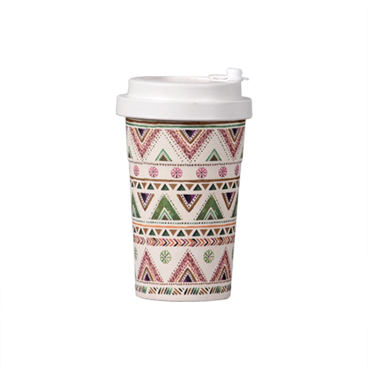 350ml Bamboo Fiber Thread Coffee Cup Printed Water Cup