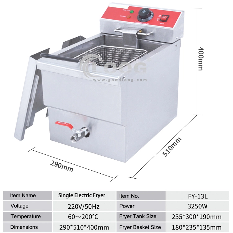 Mejor calidad de Aparato de Cocina Electrictanble Top Freidora freidora comercial Freidora de pollos de la máquina