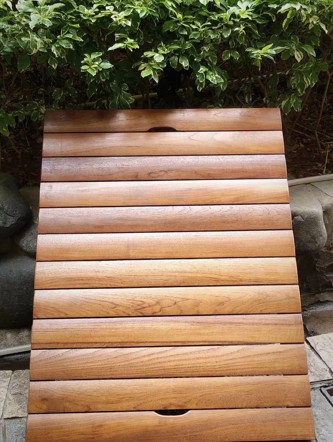 Natural Wood Foot Pedal SPA Shower Teak Non-Slip Bathroom Bath Mat