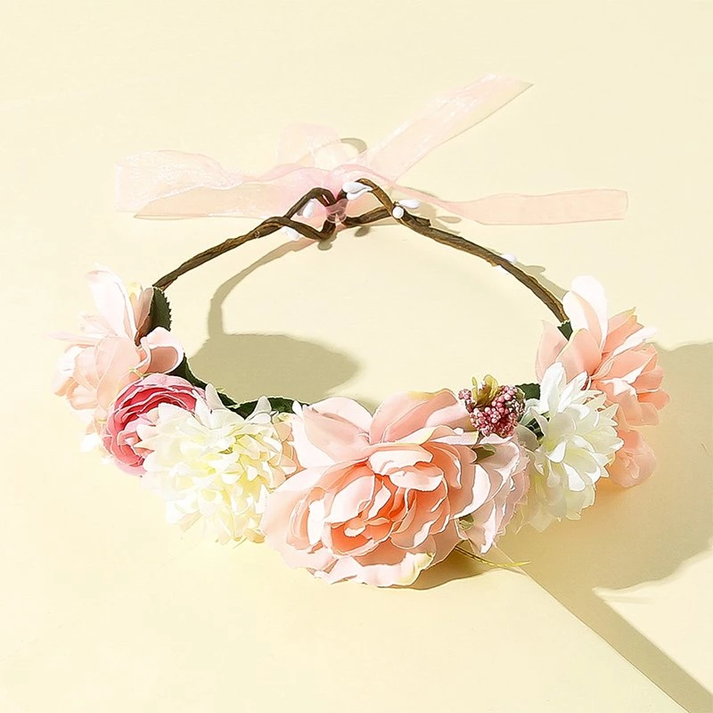 Wreath Headband Floral Crown Garland Headpiece Wedding Festival Party Handmade Flower