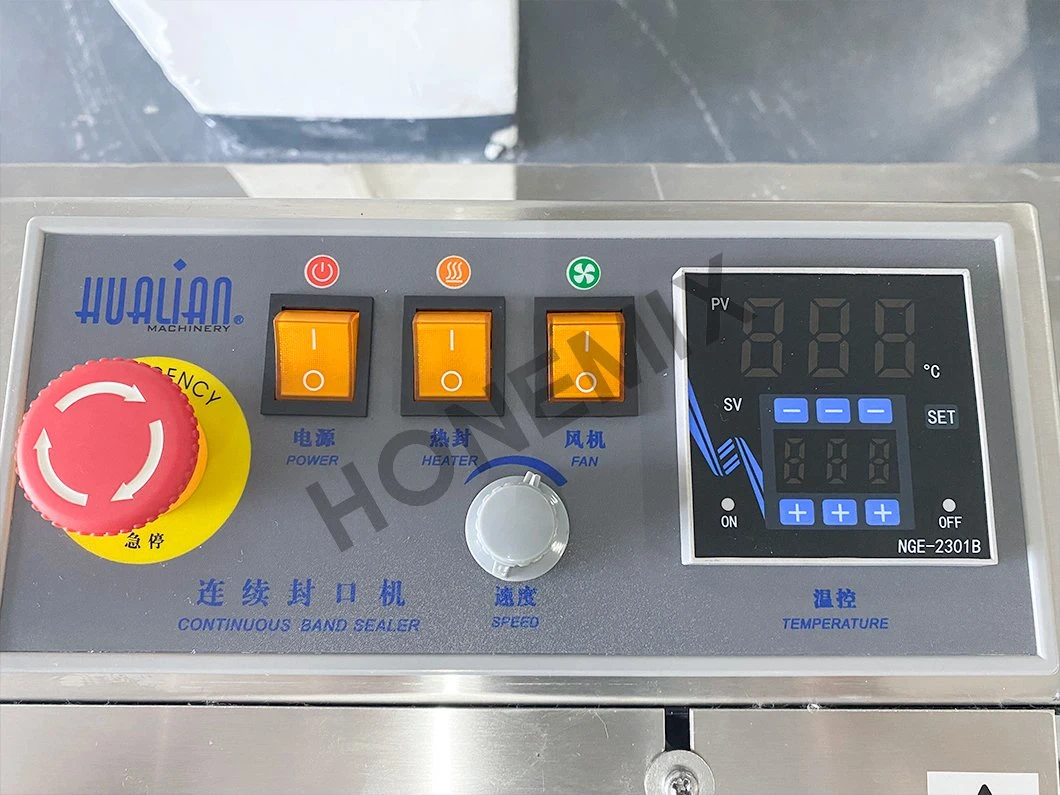 Hone Stainless Steel Continuous Band Sealer Plastic Film Bag Sealer Food Packaging Bag Heat Sealing Machine