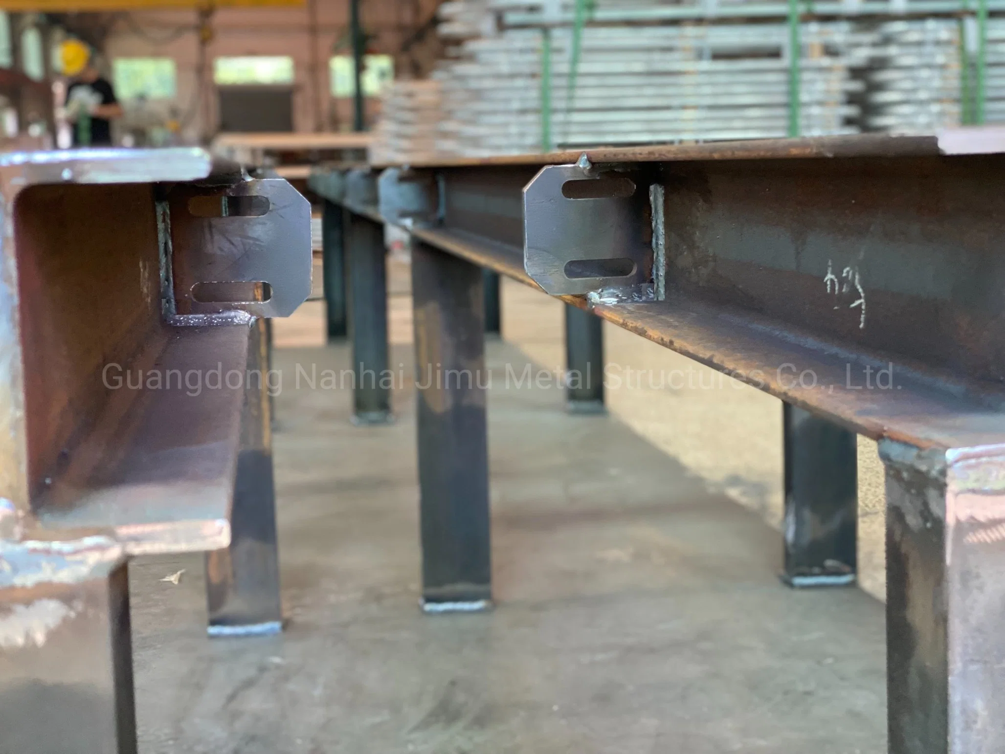 Jimu Light Steel Structure Guard Rail Base Steel Frame Fabrication