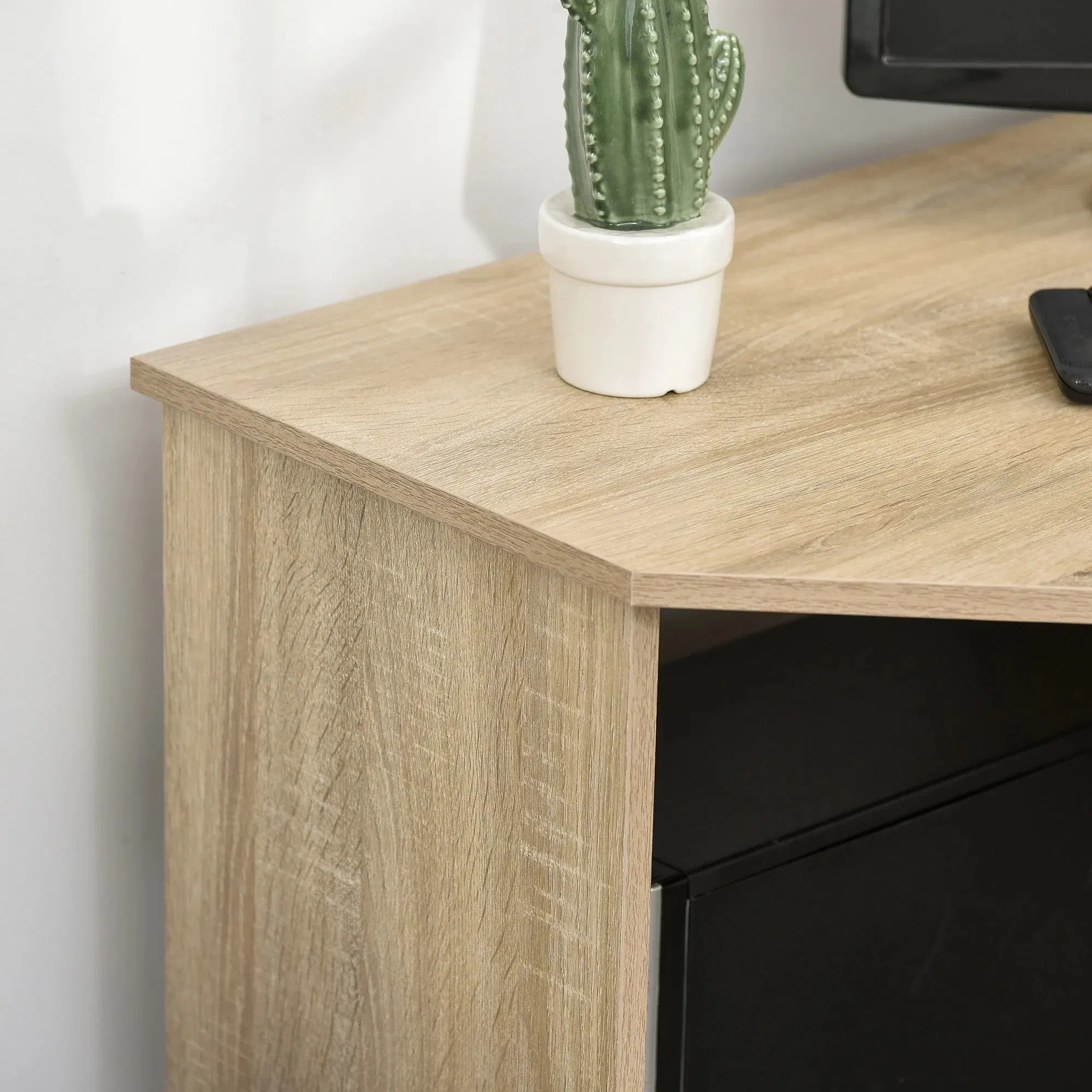 Modern Portable Corner Laptop Computer Desk with Multiple Book Shelf