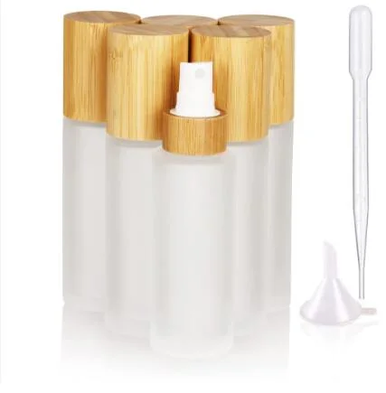 Perfume Essential Oil Clear Roller Bottle 10ml Glass Roll on Bottle with Bamboo Lid and Rollers