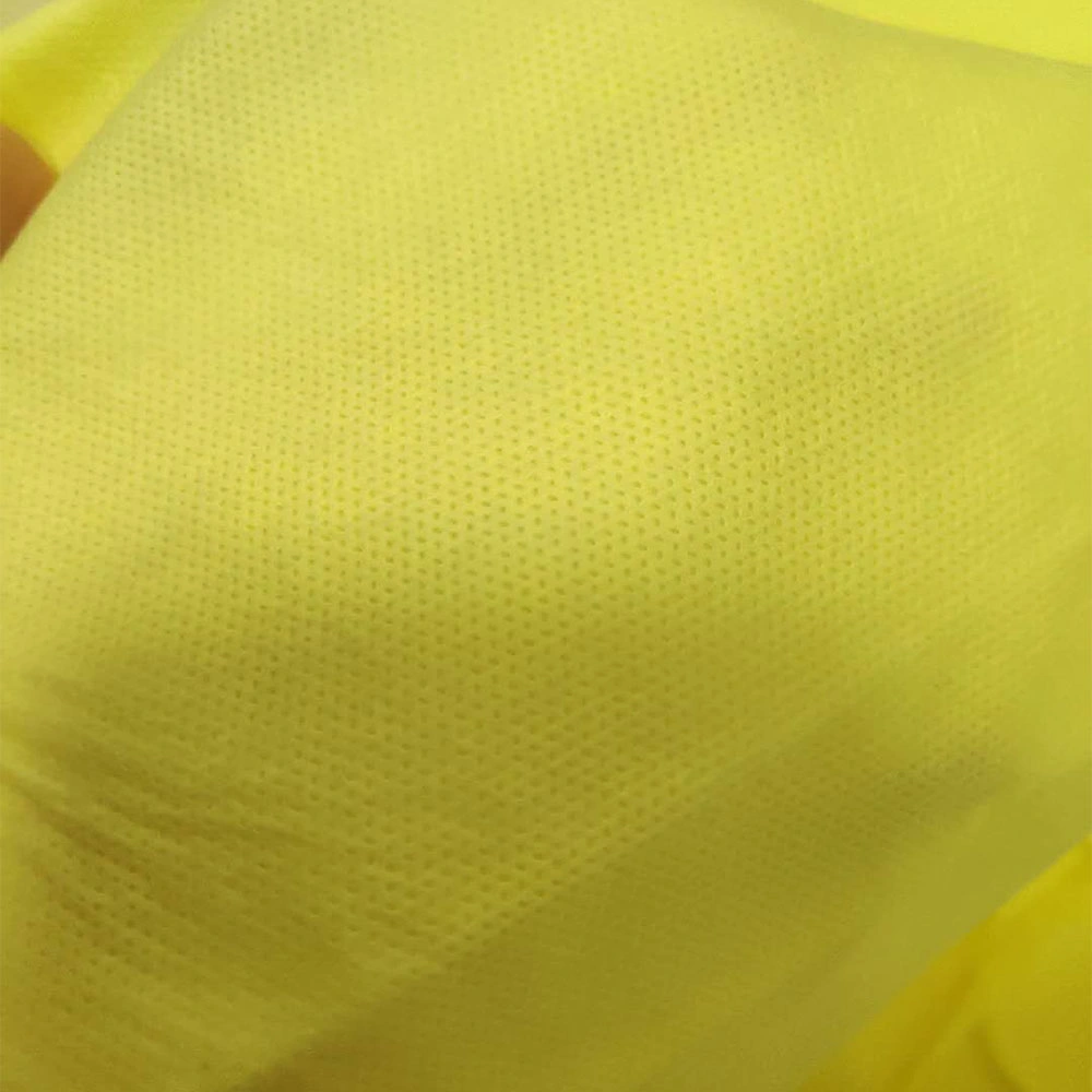 Disposable Yellow Protective Isolation Gown with Elastic Cuff Non-Woven