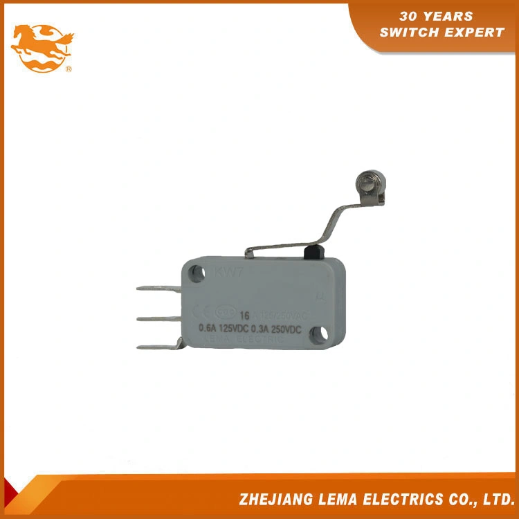 Schalter Für Direktvertrieb, Lange Gebogene Rollenarmmenseite, Gemeinsam Terminal Grau Kw7-23d elektronischer Mikroschalter Kw7-23d