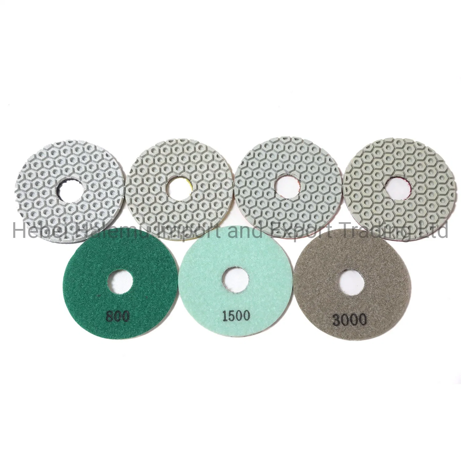 4" Beehive-Shape White Wet/Dry Diamond Polishing Pad for Concrete Granite Marble 7steps