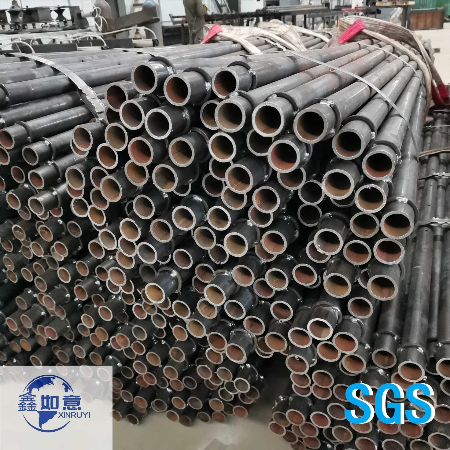 Dz40 Dz50 Dz55 Dz60 Dz65 Dz80 R780 Hot Rolled Alloy Steel NPT Threading API Threading Slotted Steel Pipe Piles for Tunnel Support with Coupling with Sharp Ends