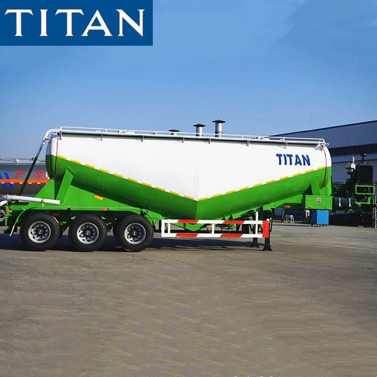 Titan 3 Axle 40-60 Tons 35/45/50cbm V Type Dry Bulk Cement/Flour/Powder/Fly Ash Transport Silo Bulker Tank/Tanker Silobas Truck Semi Trailer for Sale