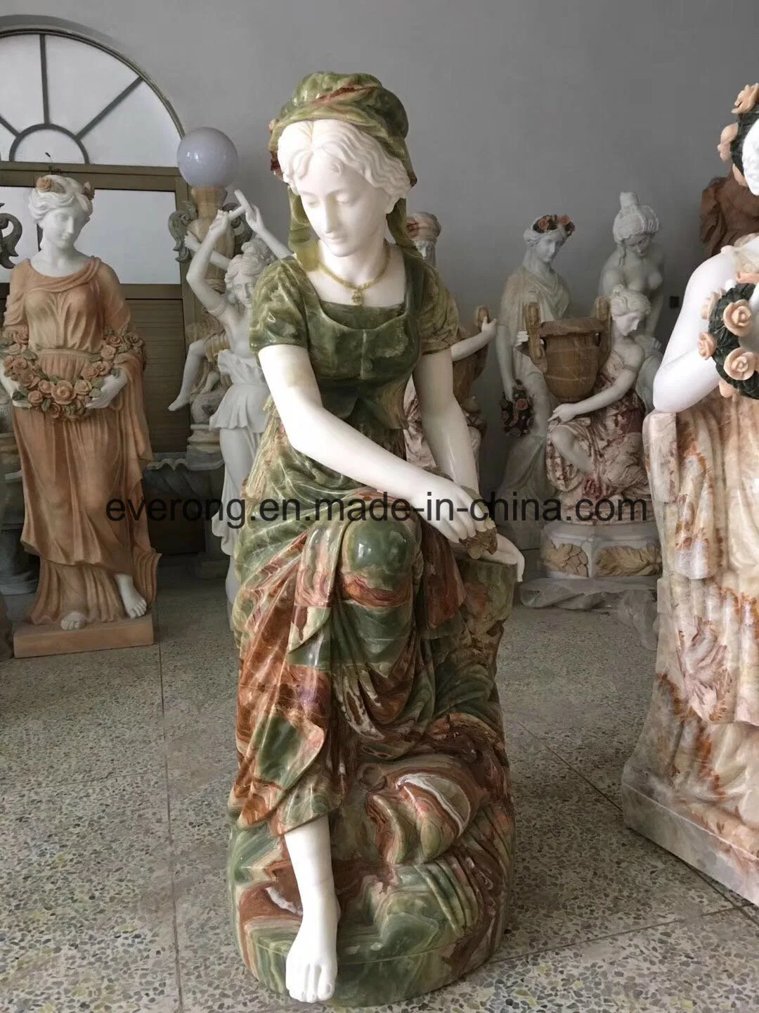 Customized Life-Size Four Season Stone Statue Marble Woman Stone Sculpture for Garden