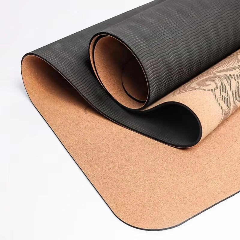 Wholesale/Supplier Eco Friendly Custom Logo Anti Slip Buy Natural Cork TPE Design Yoga Mat