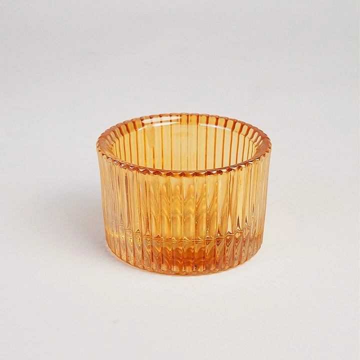 Amber Glass Tealight Votive Candle Holders for Weddings Parties Table Settings