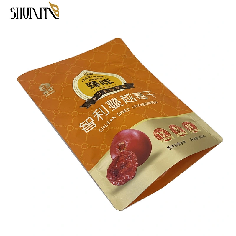 Custom Food Plastic Packaging Ziplock Pouches Stand up Pouch Packing Dried Cranberry