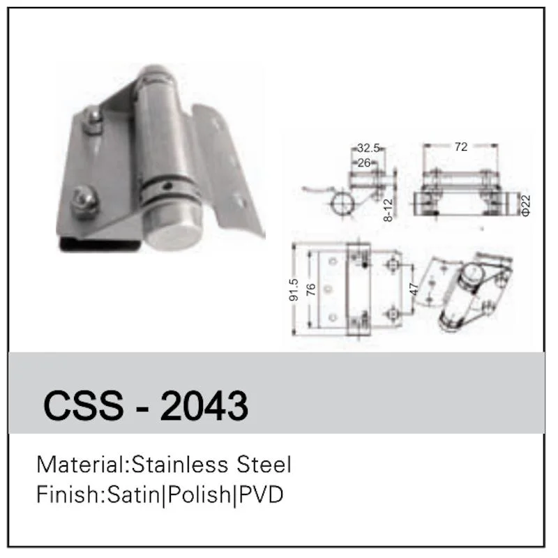 Edelstahl-Glasscharnier Css-2040