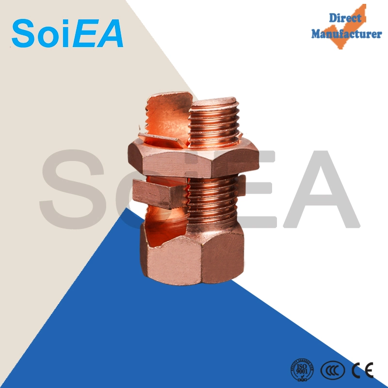 Bronze Split Bolt Earth Rods and Accessories Copper Coated Bolt Connector Hexagonal Bolt Brass Stud Split Bolts Grounding Clamp