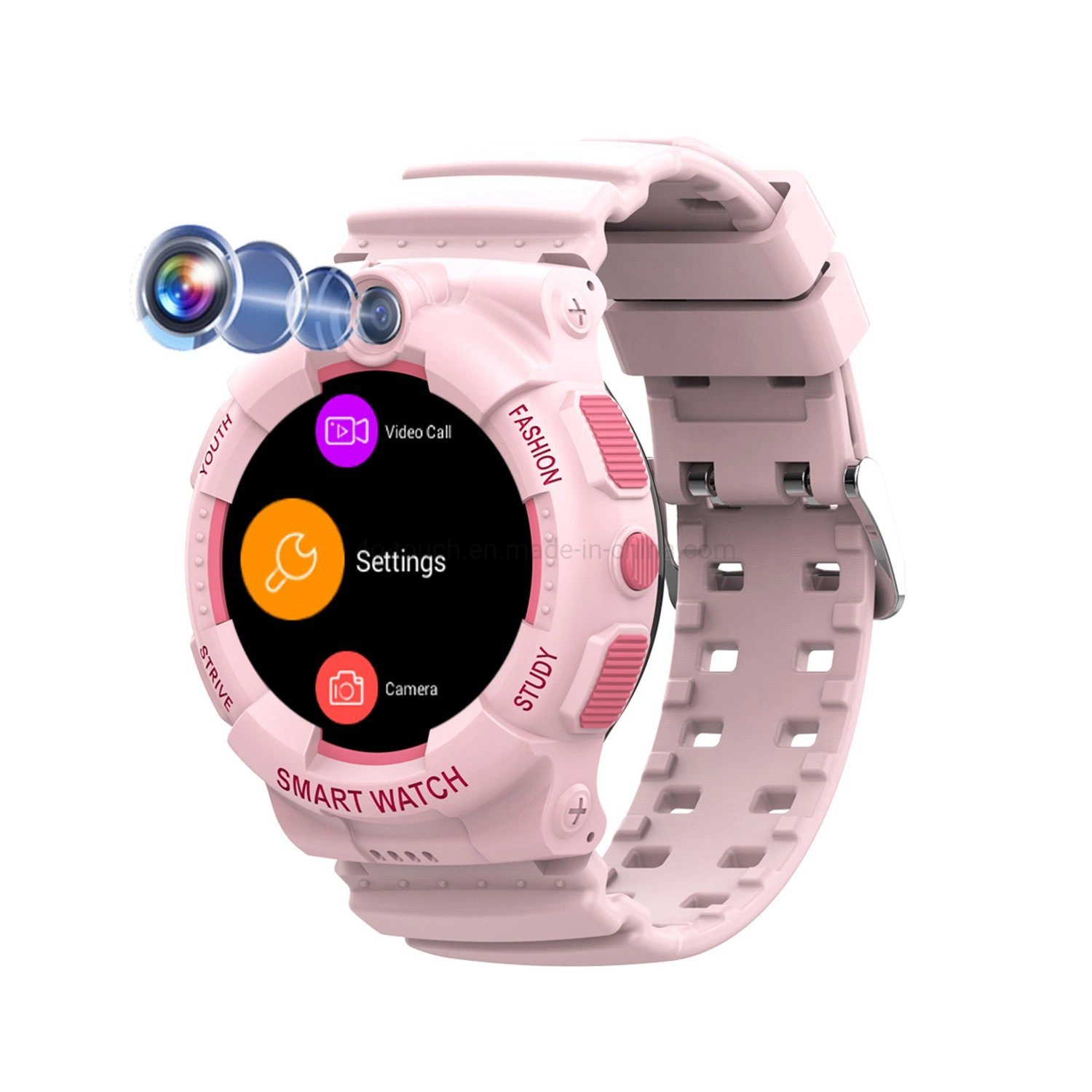 Nuevo 4G IP67 Resistente al agua en tiempo real de la ronda de llamadas de vídeo posicionamiento Smart Tracker GPS Niños SOS Watch para regresar a la escuela D48P