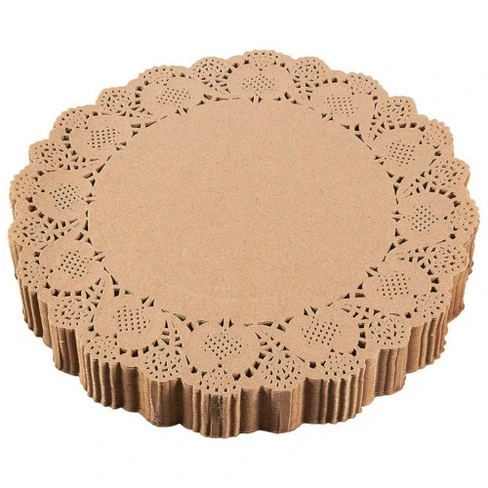 100 PCS Ronda 3.5Inch Lace Doily Decupagem Papel para cozer bolos Mat escora de fotos