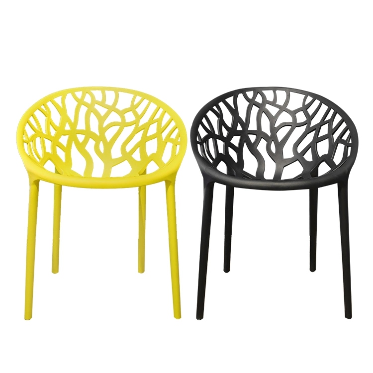 Cadeira de jantar de plástico moderna e colorida, estilo moderno, ecológica, para uso externo em casa, por atacado.