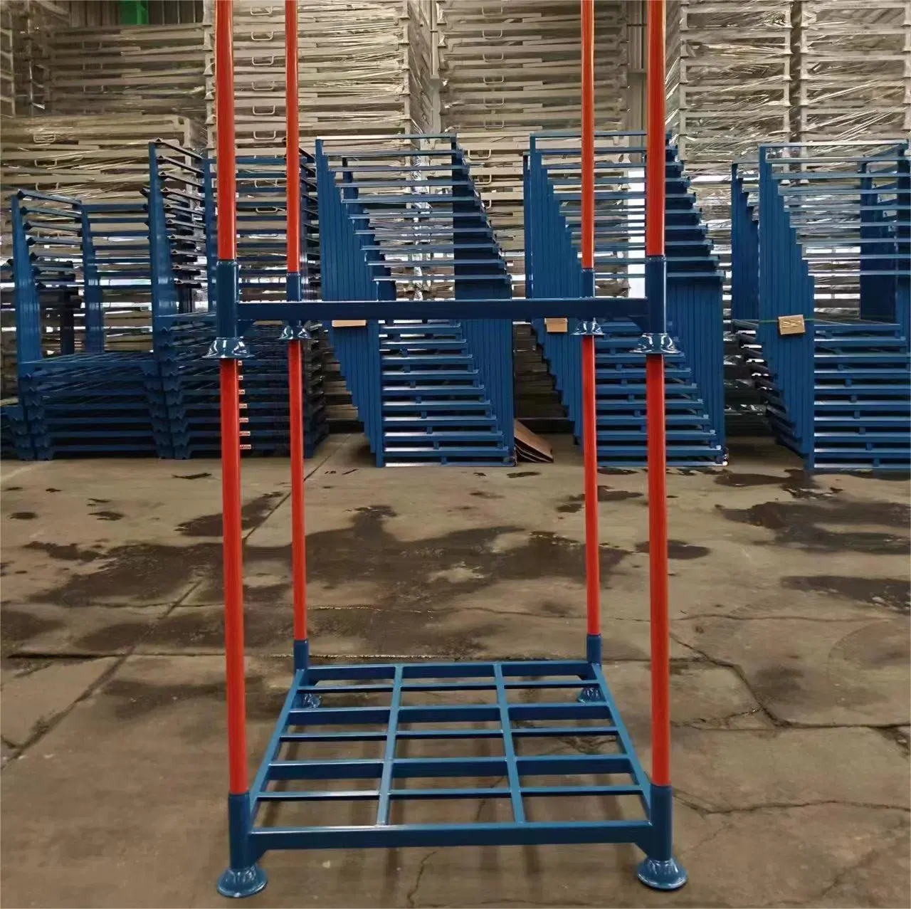 Warehouse Industrial Customized Best Price Adjustable Folding Stillage Tyre Rack Stacking Racks with Mesh