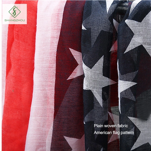 2018 New Fashion Lady Viscose Scarf with America Flag Printed