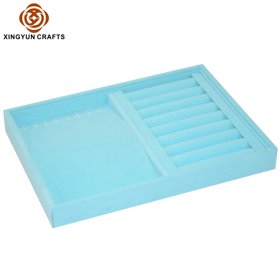 Wholesale Jewelry Ring Slot Display Box Velvet Ring Packaging Tray Box Necklace Display