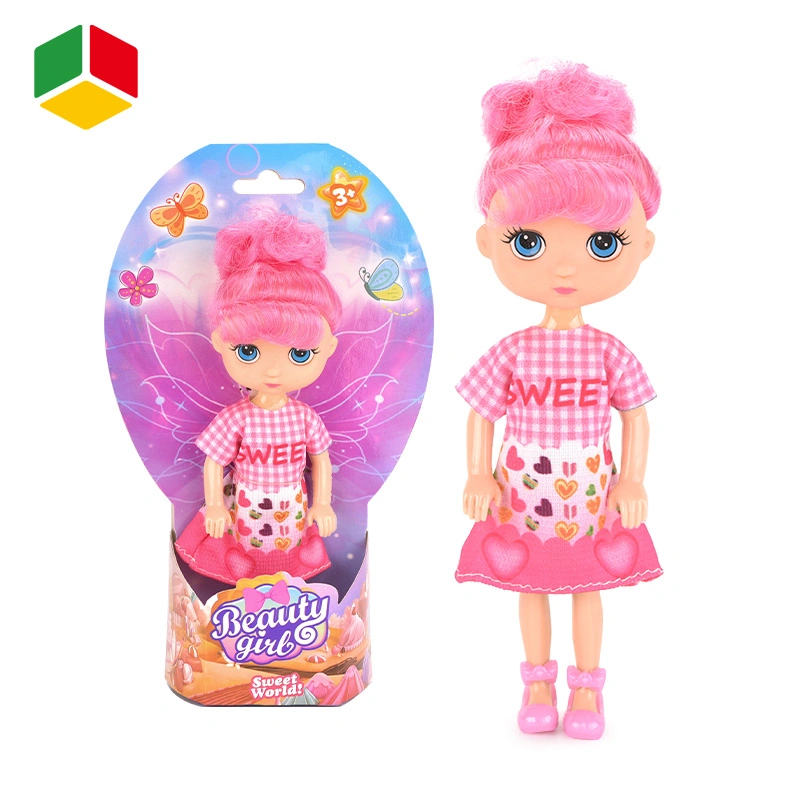 Qstoys New Plastic Safe Cute 5 Inch Small Doll Girl Gifts Toy Mini Dolls Toys for Girls