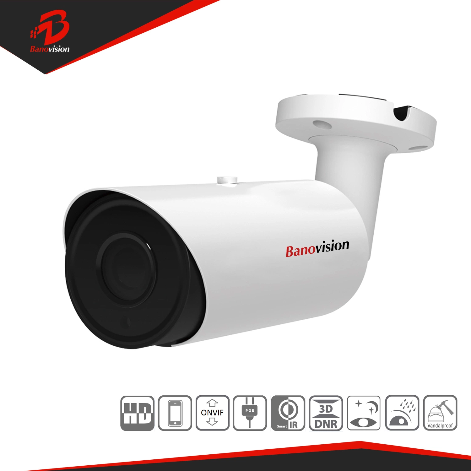 Security 4K / 8MP IP Network Bullet CCTV Camera with Varifocal Lens