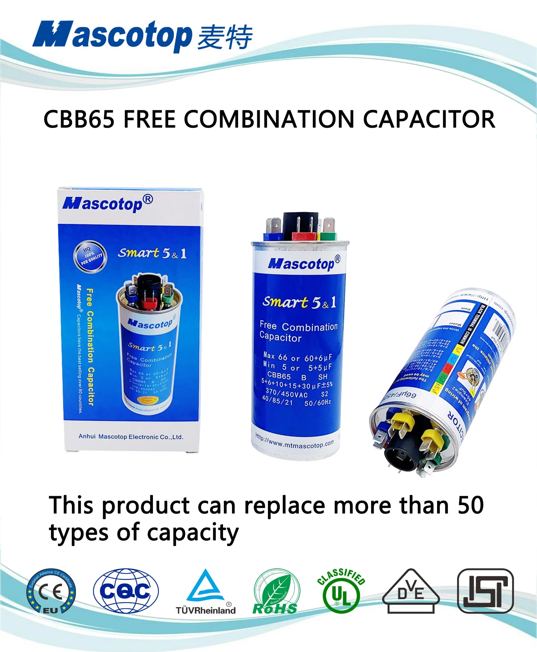 Good Quality Mascotop Cbb65 Free Combination Capacitor for Air Conditioner Use