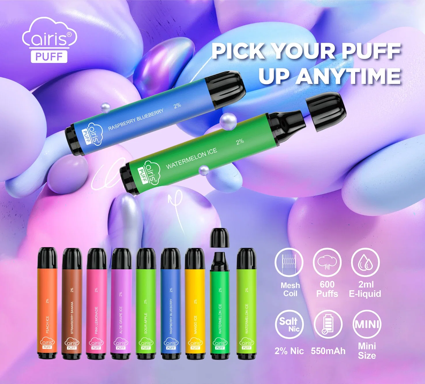 ЕС Лучшая продажа Vape Pen 600 puffs пустые Vaporizer Оптовая торговля I Vape Electronic Cigarette Оптовая одноразовая приставка Vape VAPES TPD Утверждено