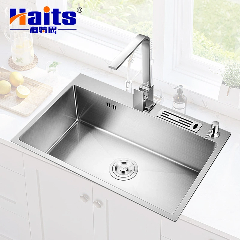 Elegant Germany Design Kitchen Sink Rust-Proof Stainless Steel Water Sink with Drain Board System