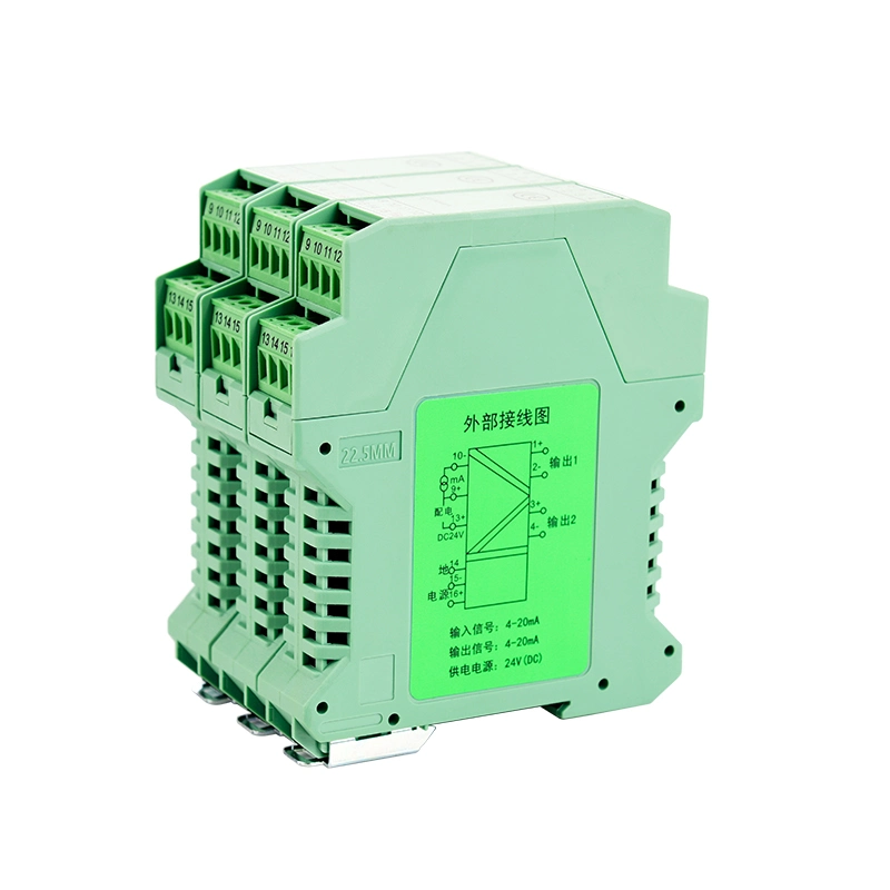 Warehouse Signal Allocator with 1 in 1 out 1 in 2 out 1 in 3 out Industrial Signal Distributor 4-20mA 0-10V 1-5V 0-10mA Output China Signal Isolator DC24V DC12V