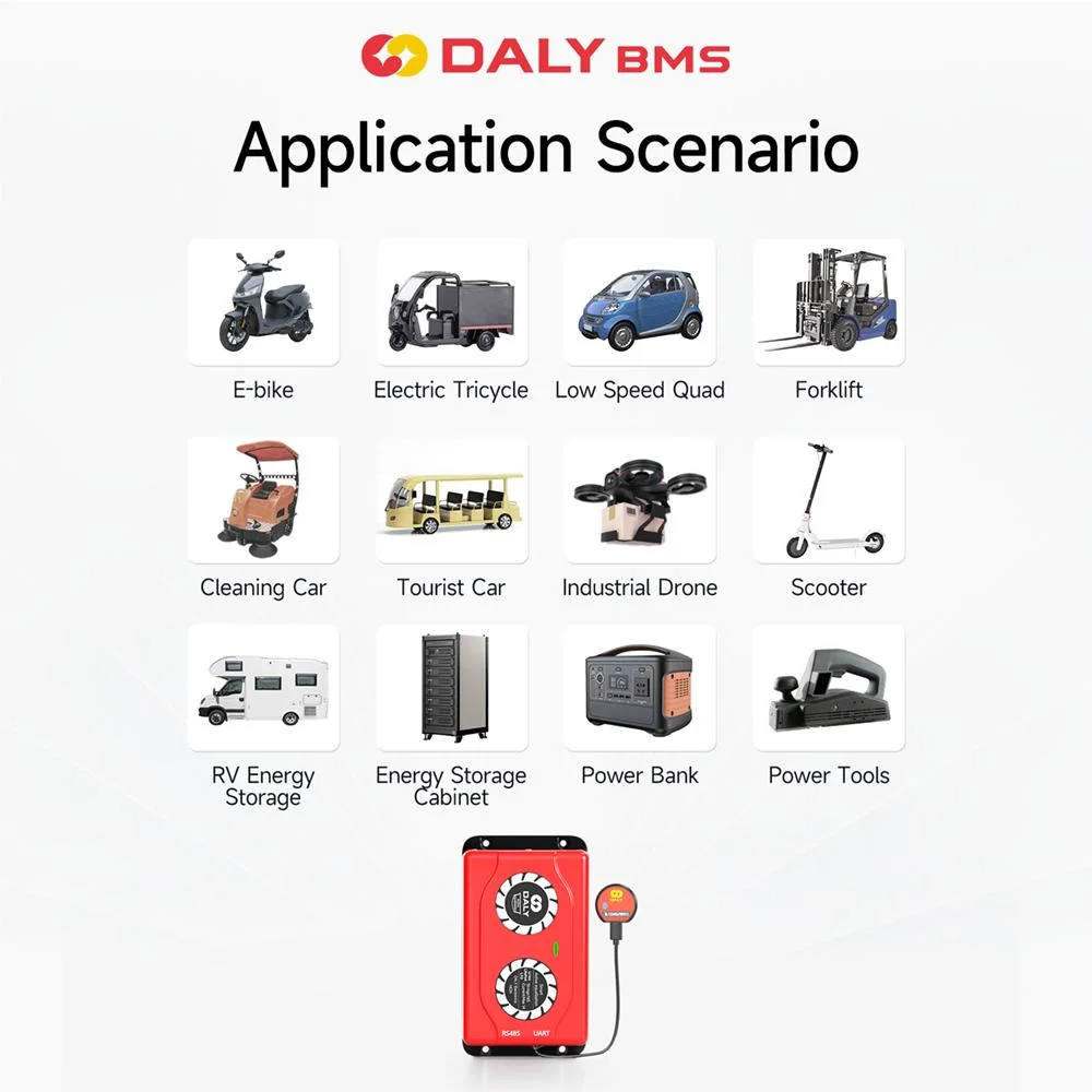 Daly LFP Lithium Battery Pack Storage Solar Management System Electric Scooter Active Balance Equalizer LiFePO4 Li-ion 3s-24s Balancer 1A Smart BMS