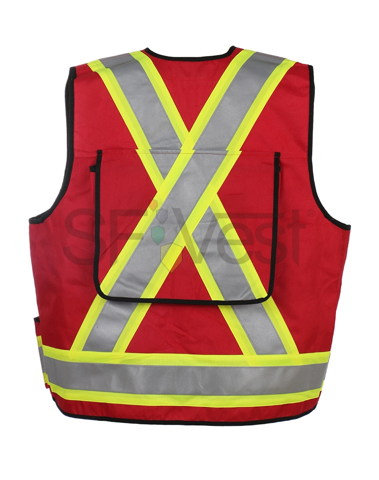 2020 Fabric Canada Style Road Traffic Use Reflective Vest Canvas Safety Vest