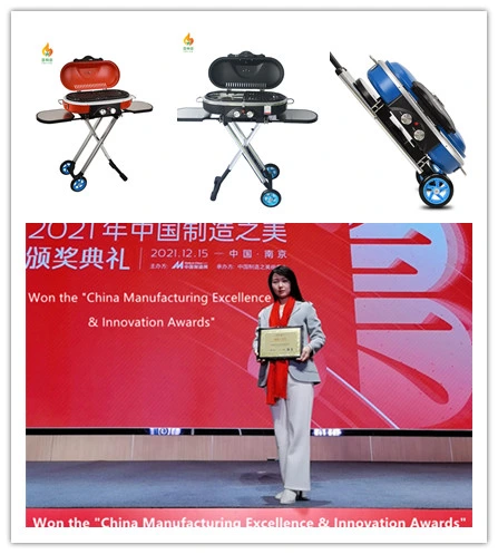 High quality/High cost performance New Design Foldable Portable Camping Stainless Steel Traveler Gas BBQ Grill--Won The 2021 China Manufacturing Excellence & Innovation Awards