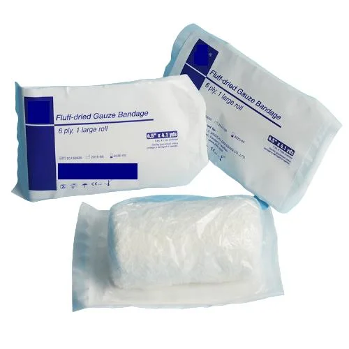 HD5 Absorbent Sterile Roll Compress Crinkle Cotton Fluff Bandage for Medical Care